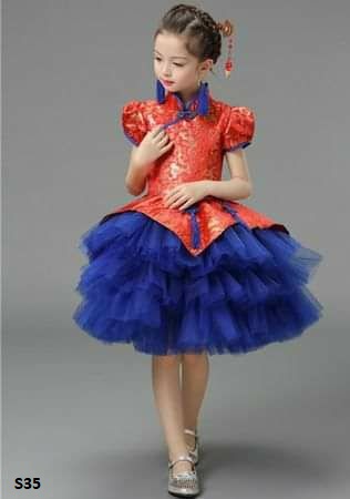 dress cheongsam tutu anak